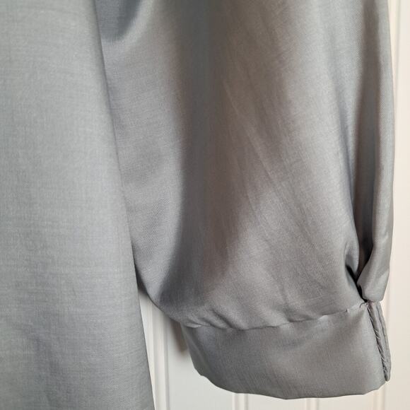 VTG Duckwear / Misty Harbor Long Trench Rain Coat Womens L Blue Button Front 80s - Picture 8 of 12